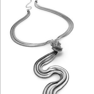 Macy’s Inc Silver Long Knot Necklace